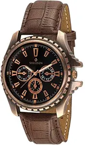 Sheldon Brown Leather Analog Watch for Men