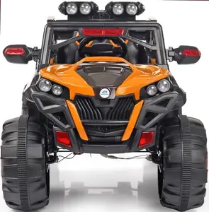 Miniature Mart Kids 4x4 Battery Operated Ride on 5 Motors 12v Big Size Jeep with Swing/Rocking with Remote & Mobile App Control | 1 Year Warranty | Free Video Call Consultation (Orange)
