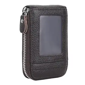 Stealodeal Coffee RFID Protector Laether ATM/Credit/Debit/Men/Women 9 Card Slots & 2 Cash Slots & 1 ID Slots Card Holder