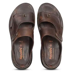 Aqualite Men PSD-21 Sandal, Black/Brown, 8 UK/India
