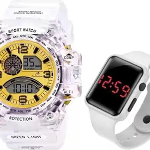 LAVISHABLE Analogue - Digital Men's Watch (Black Dial Black Colored Strap)(150GOLD 42white_bzr)