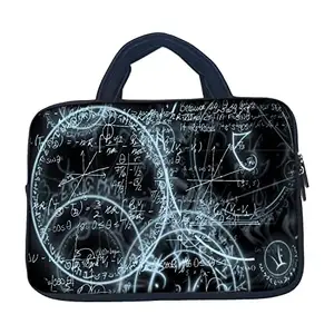 TheSkinMantra Chain Laptop Sleeve Bag Compatible with Laptop/Macbooks/Chrombook/Notebook/Zbook (11.6 Inch (Handle), Maths Circles)