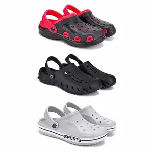 DRACKFOOT-Lightweight Classic Clogs || Sandals with Slider Adjustable Back Strap for Men-Combo(3)-3017-3144-3067-8 Grey