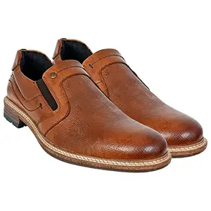 Hx London Men's Synthetic Leather Slip-On Shoes (Tan, 10Uk)