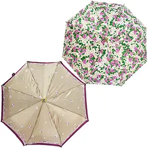 Rainpopson 3 Fold Office Umbrella for Women & Men (Multicolour) - Combo of 2 (FR_812)