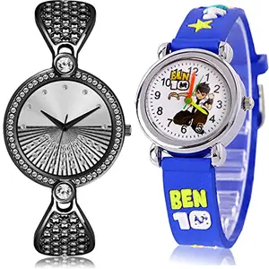 NIKOLA Party Wedding Analog Silver and White Color Dial Women Watch - GM248-GC91 (Pack of 2)