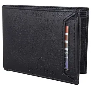 pocket bazar Men's Wallet Black Artificial Leather Wallet ATM (7 Card Slots)
