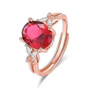 MYKI Satin-sculpted beauty Gorgeous Red Stone Ring For Women & Girls