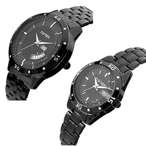 Swiss Track Analog Chain Strap Watch for Couple (ST-044) Pack of 2 Pc