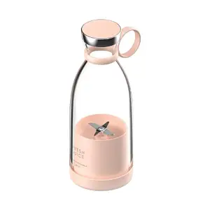 CALANDIS® Electric Juicer Cup Handheld 380ml Small Juice Maker for Travel Camping Work Pink | 1 Set Usb Juicer Cup