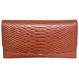 Leatherman Fashion LMN Genuine Leather Brown Women's Bifold Wallet 6 Card Slots