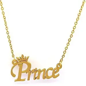 Vermagallery Prince Word Design Gold plated Pendant