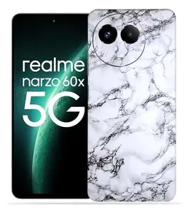 OggyBaba Marble Narzo 60x Mobile Back Skin Rear Screen Guard Protector Film Wrap (Coverage - Back+Camera+Sides)