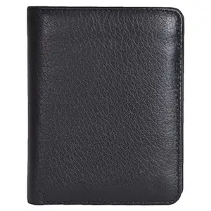 Leatherman Fashion LMN Genuine Leather Black Unisex Wallet with 8 Card Slots