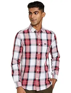 The Indian Garage Co Men Slim Fit Checkered Full Sleeves Spread Collar Casual Shirt