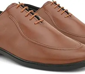 WOAKERS Rama Ram Enterprises Men's Synthetic Leather Comfortable and Stylish Formal Shoes (Tan, 6) (HR-DERDY)