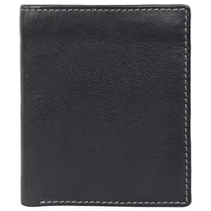 Leatherman Fashion LMN Genuine Leather Black Unisex Wallet (5 Slots)