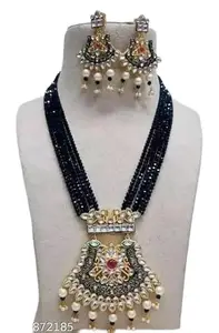 Latest Stylish Stone Studded Jewellery Set for Women |Festive Wedding Party Necklace Earrings|JS_282|