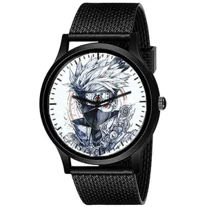 AROA Watch New Watch for The Sharingan's Man Model : 1181 Black Metal Type Analog Black Strap Watch White Dial for Men Stylish Watch for Boys-