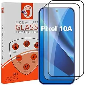 STP FEEL Premium Tempered Glass Screen Protector Guard Compatible For Google Pixel 10A 5G (6.3 Inch, Pack of 2) | Edge to Edge Coverage With Easy to installation kit for Smartphone