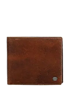 eske Brooks Men’s Genuine Leather Wallet | Bi-Fold Slim Design with 6 Card Slots, Coin Pocket & 2 Slip Pockets | Stylish Brown Textured Wallet for Men | Premium Luxury Accessory