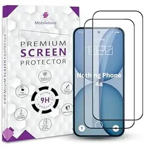 Mobilebies Premium Tempered Glass Screen Protector Guard For Nothing Phone 4a 5G (6.78 Inch, Pack of 2) | Edge to Edge Coverage With Easy to installation kit