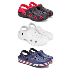 Lightweight Classic Clogs || Sandals with Slider Adjustable Back Strap for Men-Combo(3)-3017-3122-3015-8 Blue (COMBO(3)-3017-3122-3015-8__BZ)