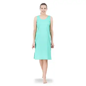 Happy Bunny Full Knee Length Cotton Camisole Inner Long Slip for Women - Firm Notstretchable Slip Lining for Kurti and Chickankari Suits/Tops - Suits Summer and Winter