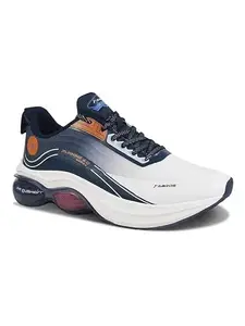 ABROS Elm Running Sports Shoes Breathable Upper Mesh with Phylon Sole Memory Foam Insole Casual Walking & Gym Shoes for Mens (Offwhite/Navy 10)