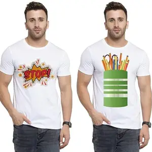 SST - Where Fashion Begins | DP-5826 | Polyester Graphic Print T-Shirt | for Men & Boy | Pack of 2