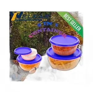 Kitchen Container |250+450+800+1400+2500 ml| Stackable Refrigerator Organizer for Fresh Food Storage | BPA-Free Kitchen Solution|Design - 4930 for Home and Kitchen