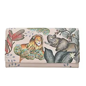Anuschka Women’s Hand-Painted Genuine Leather Accordion Flap Wallet - African Adventure