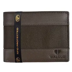 Walrus Brown Color Ecofriendly Vegan Leather Bi-Fold Men Wallet with RFID Protection