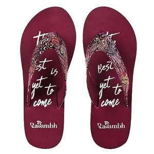 RASAMBH Women's Rubber Strap EVA Sole Slip On Slippers Latest Stylish Flip Flop Slippers for women (Maroon)