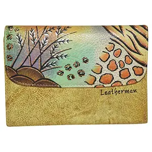 Leatherman Fashion LMN Genuine Leather Multicolored Women's Wallet 6 Card Slots