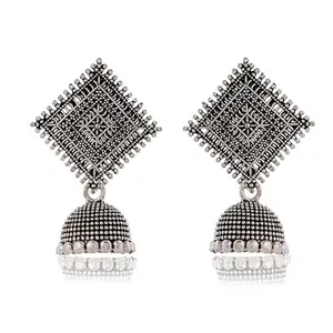 HUNNY GIFT AND FASHION STORE Jewellery Earrings for Women Oxidised Silver Jhumka earrings for Girls and Women E-23