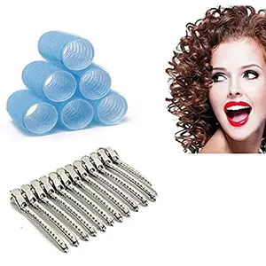 BOXO Hair Rollers for Hair Curling with Hair Sectioning Clips -Set of 2