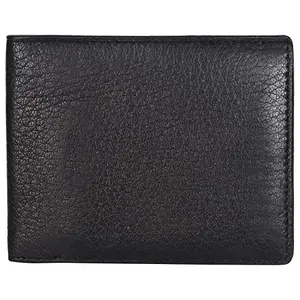 LMN Genuine Leather Black Wallet for Men ARPEL_7 (6 Credit Card Slots)