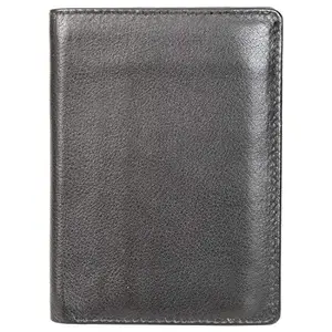 Leatherman Fashion LMN Genuine Leather Unisex Black Wallet 6 Card Slots