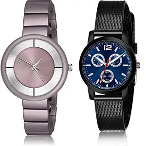 NEUTRON Collegian Analog Purple and Blue Color Dial Women Watch - G637-(71-L-10) (Pack of 2)
