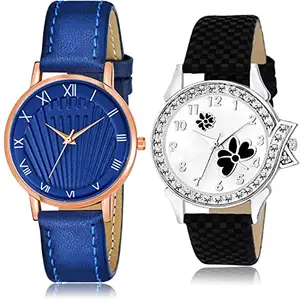 NIKOLA Fancy Analog Blue and White Color Dial Women Watch - GW52-G126 (Pack of 2)