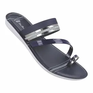 WALKAROO Sandals For Womens|Light Weight and Comfortable|Stylish and Soft Cushion|WL7570 - Navy Blue