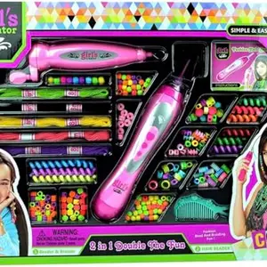 Richtots Premium 2in1 Hair Braider and Beader for Girls with 15 Style Pieces