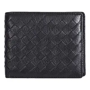 Leatherman Fashion LMN Genuine Leather Black Unisex Wallet(4 Card Slot)