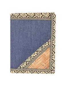 Jute Cottage Women's and Men's Eco-Friendly 3 Fold Jute Wallet (Navy Blue, 4.5 x 3.5 Inches)