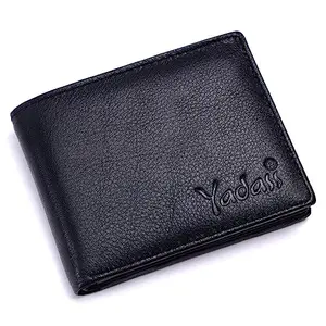 YADASS RFID Protected Premium Leather Bi-fold Wallet for Men I 8 Card Slots I 2 Currency Compartment I 1 Transparent Windows I 1 Coin Pocket I Free Leather Key Ring (YD-M-1001-NAPA-BLU)
