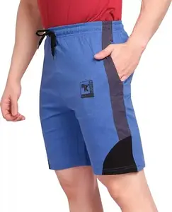 KEESOR Solid Men's Basic Shorts, Regular Fit, Pack of 1. (XXL, Blue)