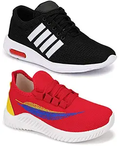 TYING Multicolor (9063-9287) Men's Casual Sports Running Shoes 9 UK (Set of 2 Pair)