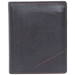 Leatherman Fashion LMN Genuine Leather Unisex Dark Brown Wallet (5 Card Slots)