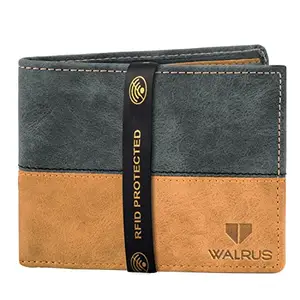 Walrus Retro II Black Nature Friendly Vegan Leather Men Wallet with RFID Protection